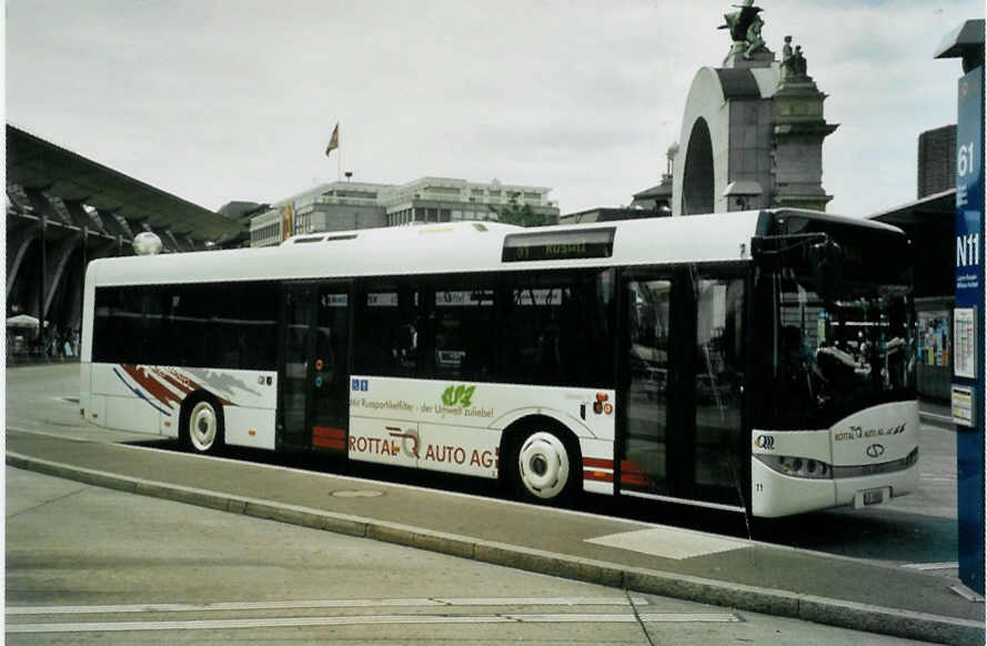 (096'801) - ARAG Ruswil - Nr. 11/LU 15'032 - Solaris am 23. Juli 2007 beim Bahnhof Luzern