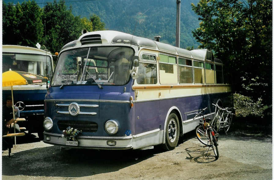 (097'403) - Aus der Schweiz: Gerster, Roggwil - TG 500'204 - Saurer/Saurer am 18. August 2007 in Schaan, Wohnbustreffen