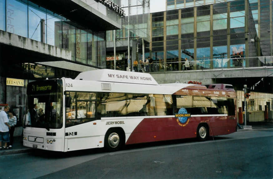 (097'618) - Bernmobil, Bern - Nr. 124/BE 624'124 - Volvo am 24. August 2007 beim Bahnhof Bern