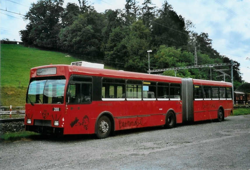 (098'512) - Bernmobil, Bern - Nr. 288 - Volvo/R&J-Hess-Gangloff am 9. September 2007 in Muntelier