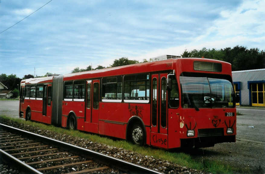 (098'513) - Bernmobil, Bern - Nr. 288 - Volvo/R&J-Hess-Gangloff am 9. September 2007 in Muntelier