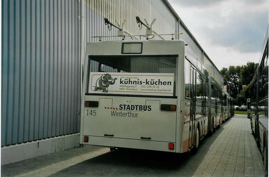 (098'710) - SW Winterthur - Nr. 145 - Mercedes Gelenktrolleybus am 15. September 2007 in Winterthur, Briner