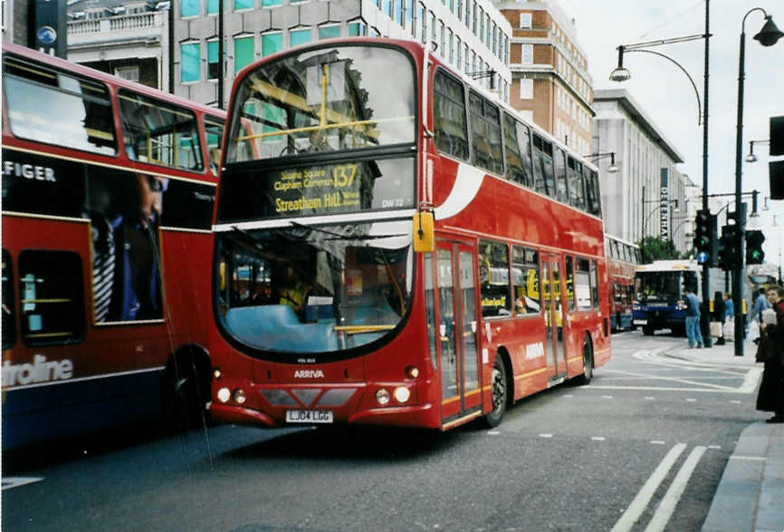 (098'937) - ARRIVA - Nr. DW 72/LJ04 LGG - VDL Bus am 25. September 2007 in London, Oxford Street