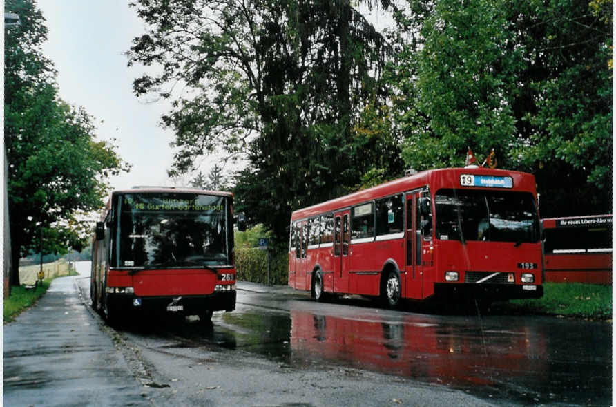 (099'404) - Bernmobil, Bern - Nr. 269/BE 572'269 - Volvo/Hess + Nr. 193/BE 451'193 - Volvo/Gangloff am 30. September 2007 in Bern, Elfenau