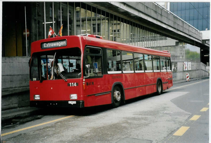 (099'436) - Bernmobil, Bern - Nr. 114/BE 366'114 - Volvo/R&J am 30. September 2007 beim Bahnhof Bern