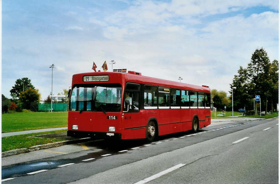 (099'501) - Bernmobil, Bern - Nr. 114/BE 366'114 - Volvo/R&J am 30. September 2007 in Bremgarten, Kunoweg