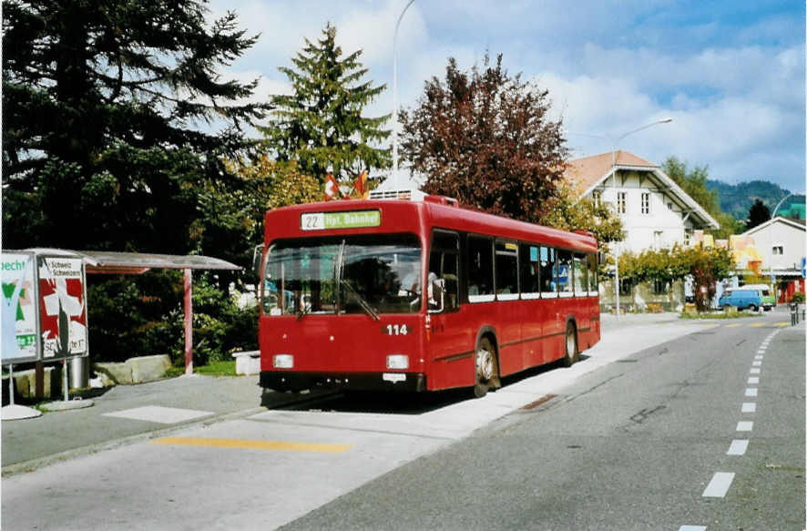 (099'510) - Bernmobil, Bern - Nr. 114/BE 366'114 - Volvo/R&J am 30. September 2007 in Ostermundigen, Zollgasse