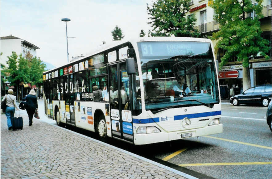 (099'825) - FART Locarno - Nr. 25/TI 313'725 - Mercedes am 4. oktober 2007 beim Bahnhof Locarno