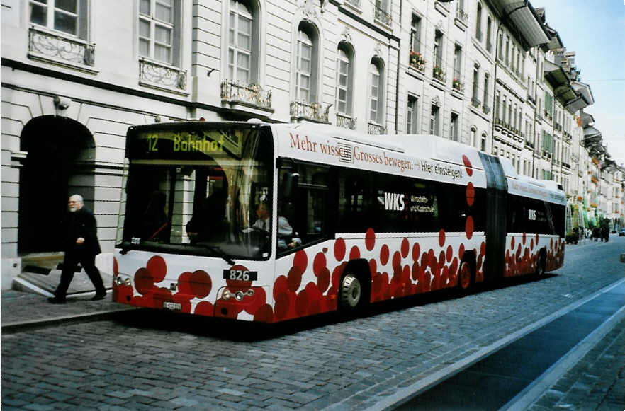 (100'203) - Bernmobil, Bern - Nr. 826/BE 612'826 - Volvo am 7. Oktober 2007 in Bern, Zytglogge