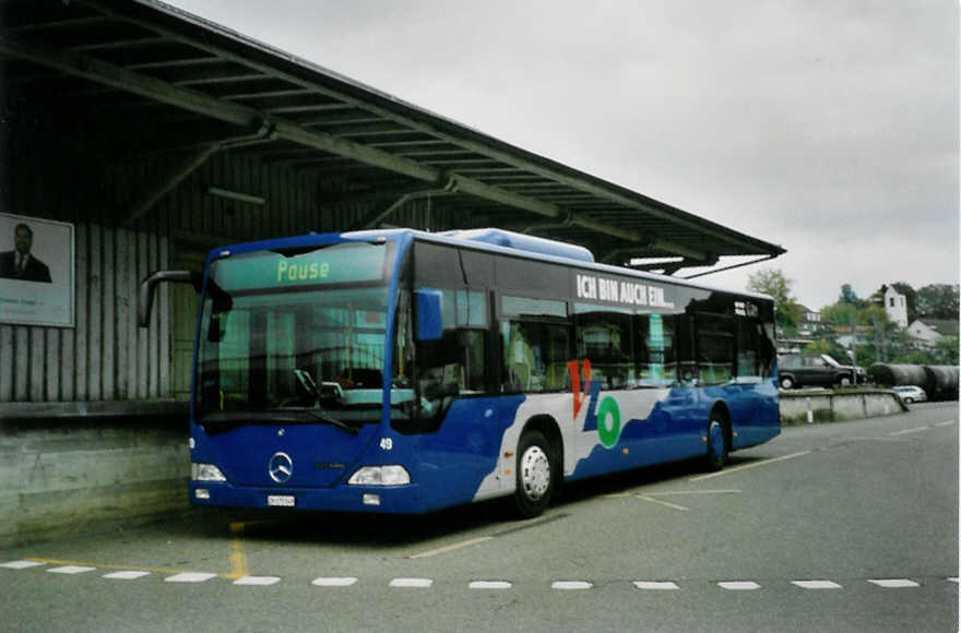 (100'427) - VZO Grningen - Nr. 49/ZH 175'549 - Mercedes am 22. Oktober 2007 beim Bahnhof Stfa