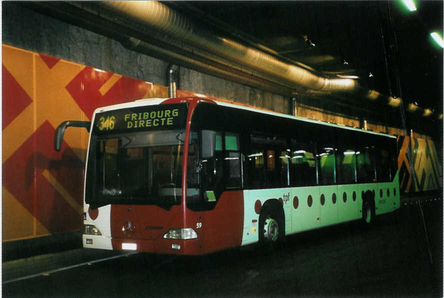 (100'536) - TPF Fribourg - Nr. 59/FR 300'286 - Mercedes am 27. Oktober 2007 in Fribourg, Busbahnhof