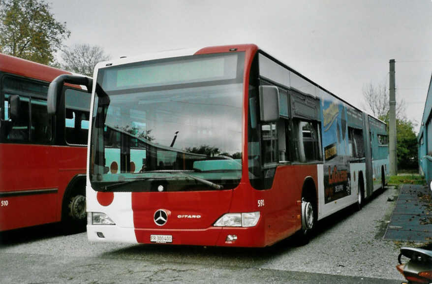 (100'607) - TPF Fribourg - Nr. 591/FR 300'400 - Mercedes am 27. Oktober 2007 in Fribourg, Garage