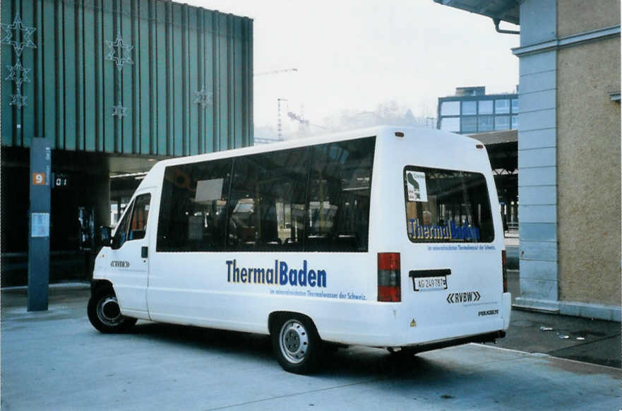 (100'915) - RVBW Wettingen - Nr. 12/AG 249'787 - Peugeot/Business am 3. November 2007 beim Bahnhof Baden