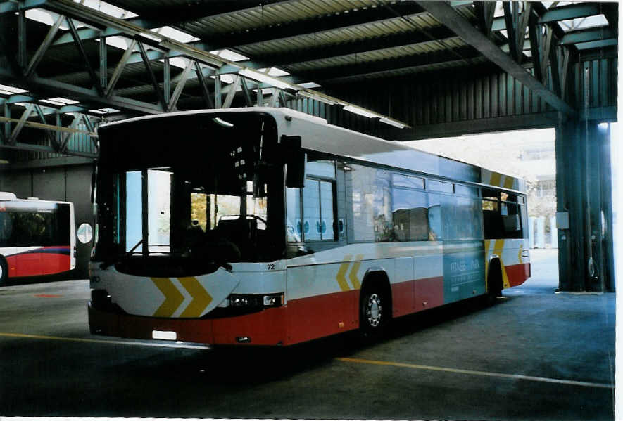 (100'930) - RVBW Wettingen - Nr. 72/AG 16'503 - Scania/Hess am 3. November 2007 in Wettingen, Garage