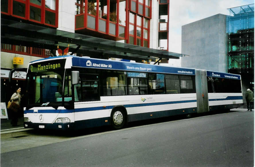 (101'324) - ZVB Zug - Nr. 1/ZG 3351 - Mercedes/Hess am 26. November 2007 beim Bahnhof Zug