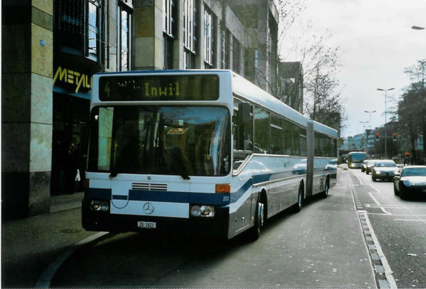 (101'416) - Villiger, Cham - Nr. 202/ZG 1623 - Mercedes (ex ZVB Zug Nr. 80) am 26. November 2007 in Zug, Metalli