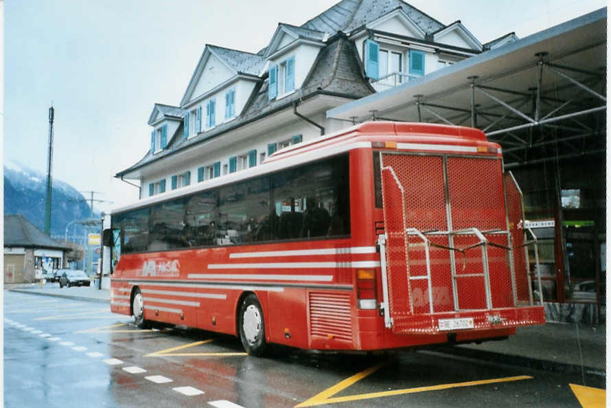 (101'810) - AFA Adelboden - Nr. 25/BE 26'702 - Setra (ex Nr. 12) am 10. Dezember 2007 beim Bahnhof Frutigen