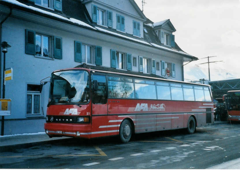 (102'925) - AFA Adelboden - Nr. 23/BE 26'709 - Setra (ex Nr. 9) am 3. Januar 2008 beim Bahnhof Frutigen