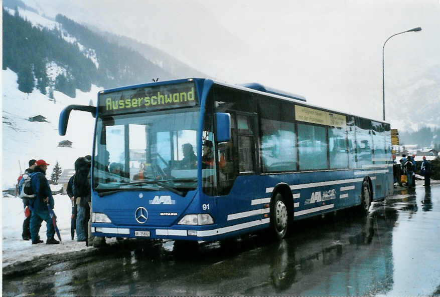 (103'031) - AFA Adelboden - Nr. 91/BE 25'802 - Mercedes (ex Nr. 2) am 6. Januar 2008 in Adelboden, Kreuzgasse