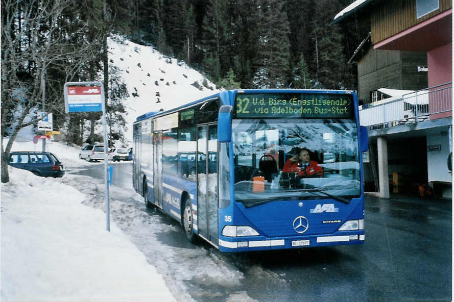 (103'101) - AFA Adelboden - Nr. 35/BE 19'692 - Mercedes (ex Nr. 1) am 6. Januar 2008 in Adelboden, Unter dem Birg