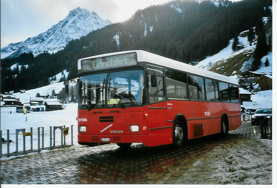 (103'234) - Busland, Burgdorf - Nr. 27/BE 394'386 - Volvo/Lauber (ex AAGK Koppigen Nr. 7) am 6. Januar 2008 in Adelboden, Weltcup