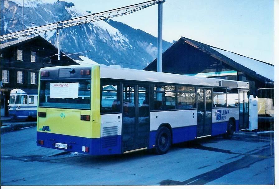 (103'705) - AFA Adelboden - Nr. 53/BE 611'224 - Mercedes (ex VAG D-Freiburg Nr. 825) am 21. Januar 2008 beim Bahnhof Lenk