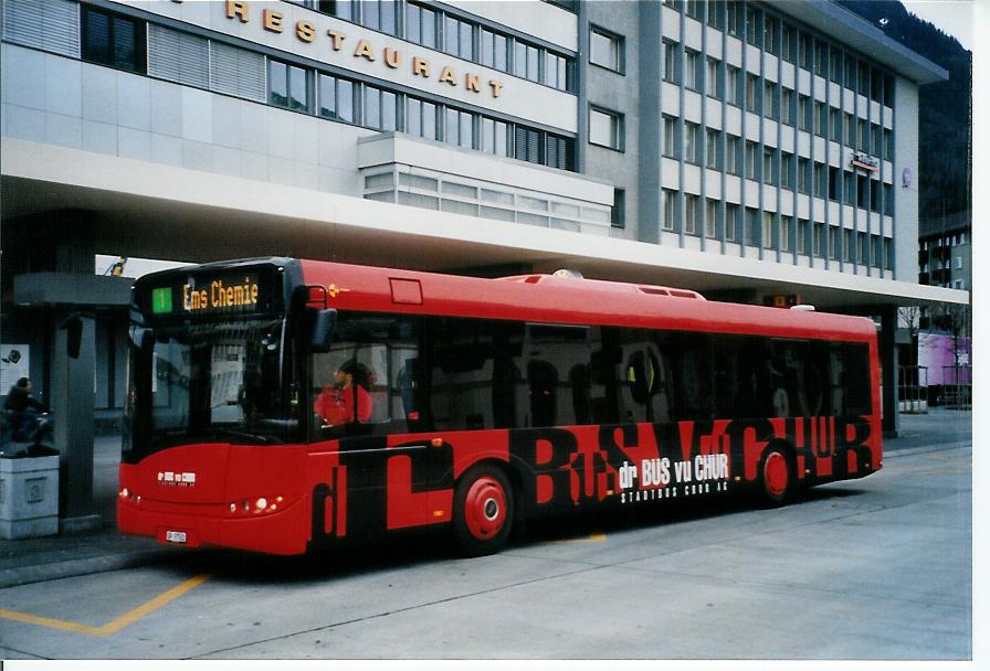 (103'913) - SBC Chur - Nr. 2/GR 97'502 - Solaris am 4. Februar 2008 beim Bahnhof Chur