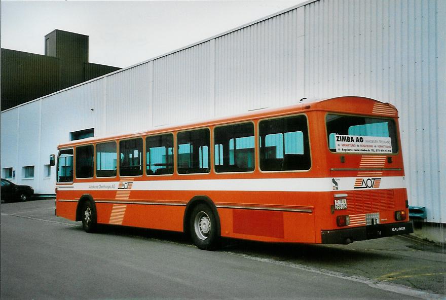 (104'117) - AOT Amriswil - Nr. 8/TG 168'065 - Saurer/Tscher (ex Frommelt, Vaduz) am 4. Februar 2008 in Amriswil, Garage II