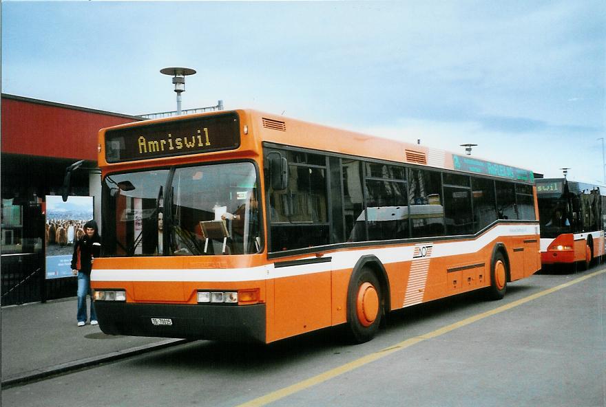 (104'127) - AOT Amriswil - Nr. 9/TG 70'015 - Neoplan (ex SBC Chur Nr. 3) am 4. Februar 2008 beim Bahnhof Amriswil