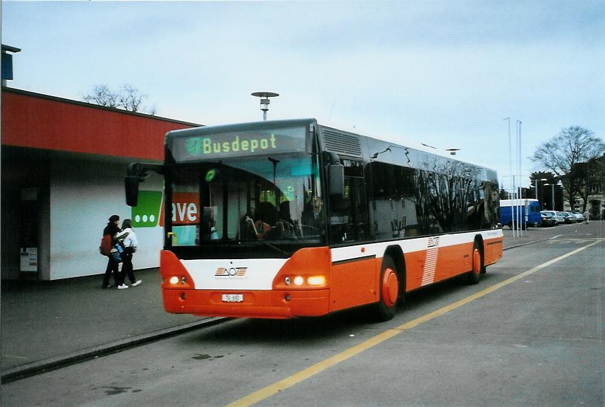 (104'131) - AOT Amriswil - Nr. 10/TG 692 - Neoplan am 4. Februar 2008 beim Bahnhof Amriswil