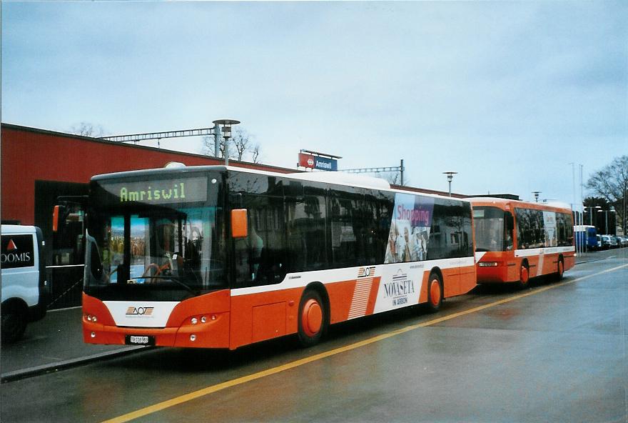 (104'132) - AOT Amriswil - Nr. 3/TG 116'583 - Neoplan am 4. Februar 2008 beim Bahnhof Amriswil