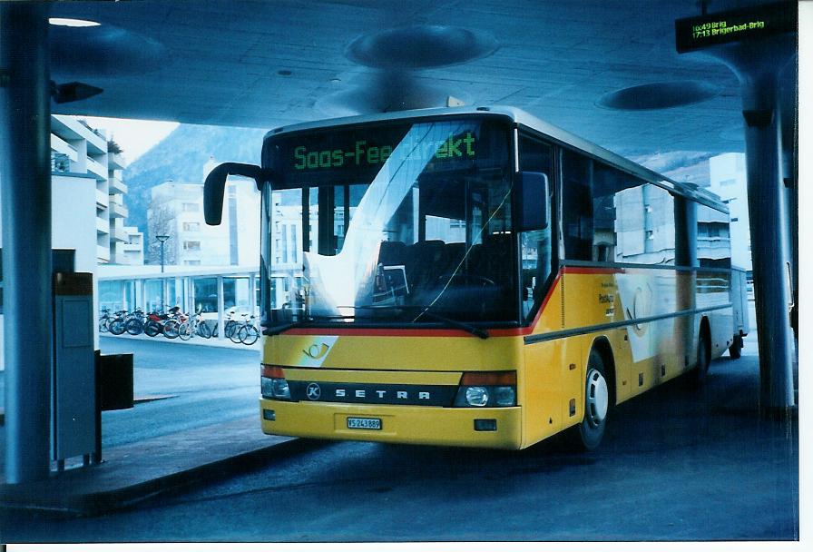 (104'308) - PostAuto Wallis - VS 243'889 - Setra (ex P 26'028) am 17. Februar 2008 beim Bahnhof Visp