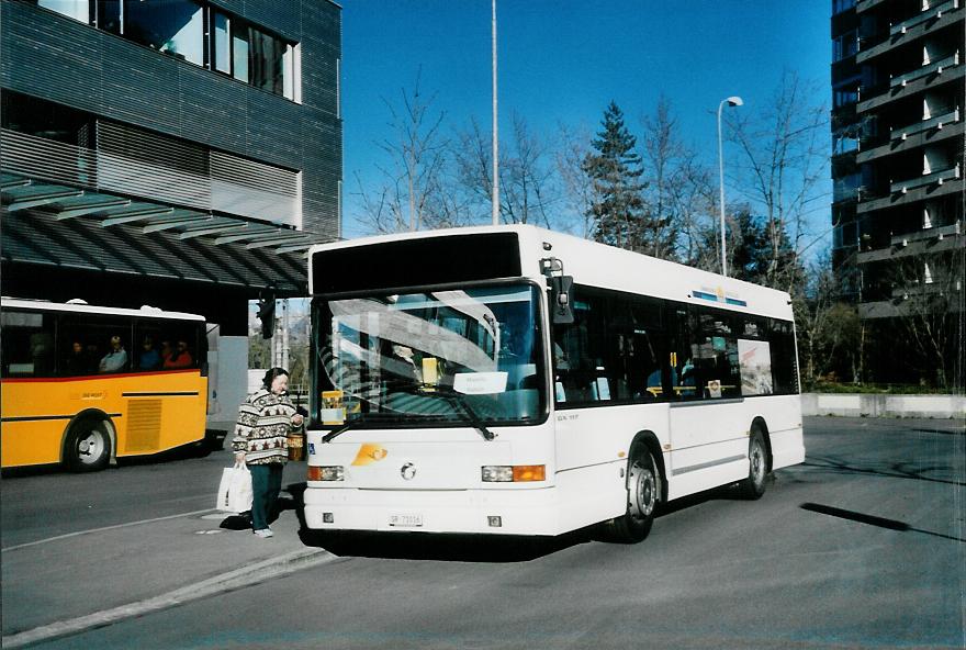 (104'406) - Ackermann, Says - GR 71'016 - Irisbus am 19. Februar 2008 beim Bahnhof Landquart