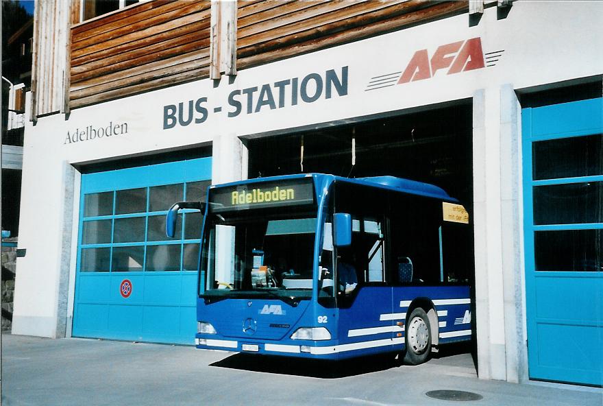 (104'630) - AFA Adelboden - Nr. 92/BE 26'704 - Mercedes (ex Nr. 4) am 24. Februar 2008 beim Autobahnhof Adelboden (Teilaufnahme)