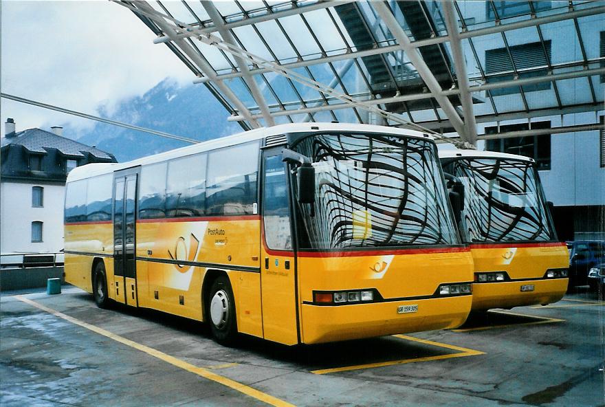 (104'722) - PostAuto Graubnden - GR 159'305 - Neoplan (ex P 25'140) am 1. Mrz 2008 in Chur, Postautostation