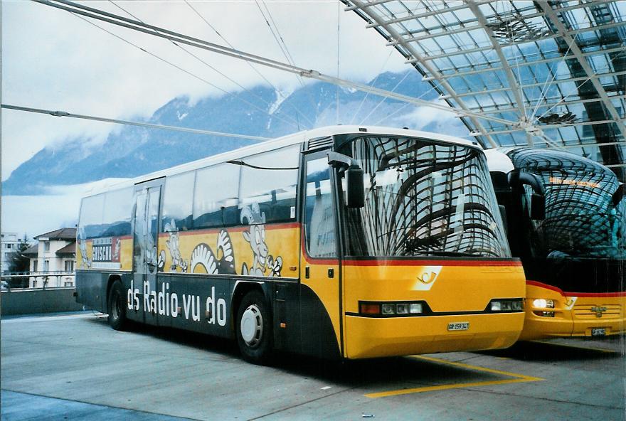 (104'724) - PostAuto Graubnden - GR 159'347 - Neoplan (ex P 25'139) am 1. Mrz 2008 in Chur, Postautostation