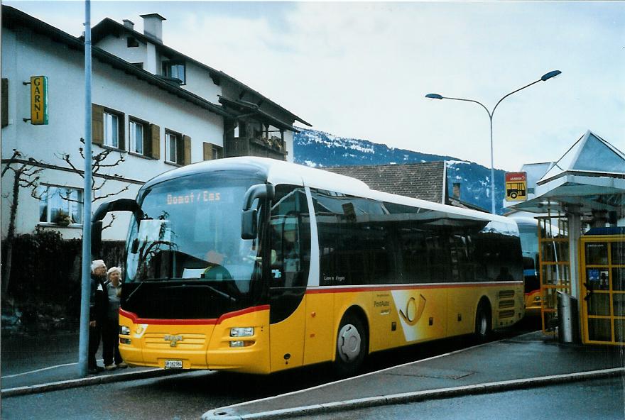 (104'808) - PostAuto Graubnden - GR 162'984 - MAN am 1. Mrz 2008 in Laax, Post