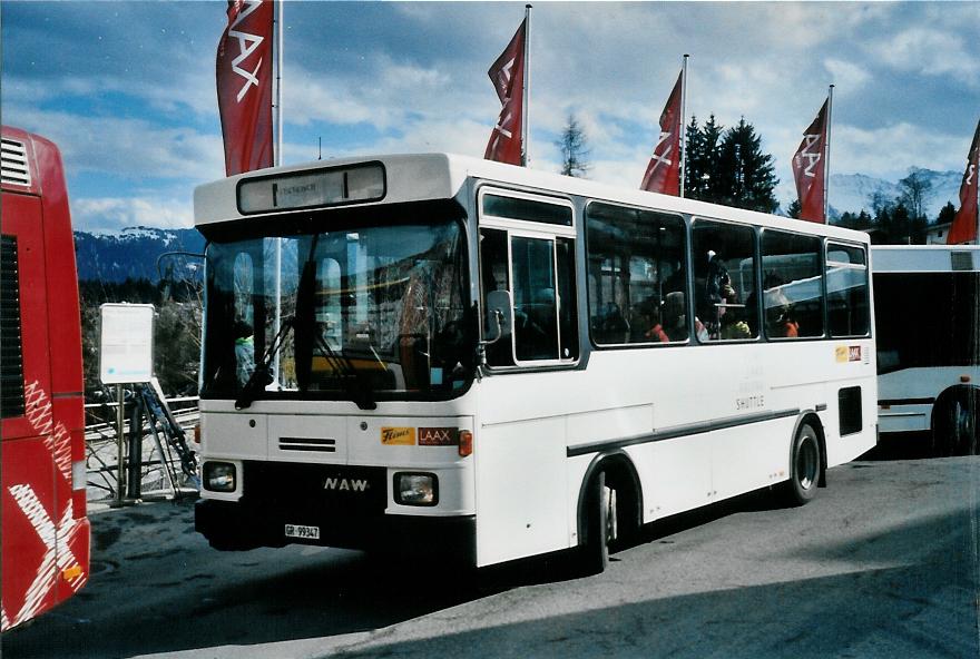 (105'015) - Stuppan, Flims - GR 99'947 - NAW/Hess (ex Niederer, Filzbach Nr. 18; ex ZVB Zug Nr. 47) am 9. Mrz 2008 in Flims, Bergbahnen