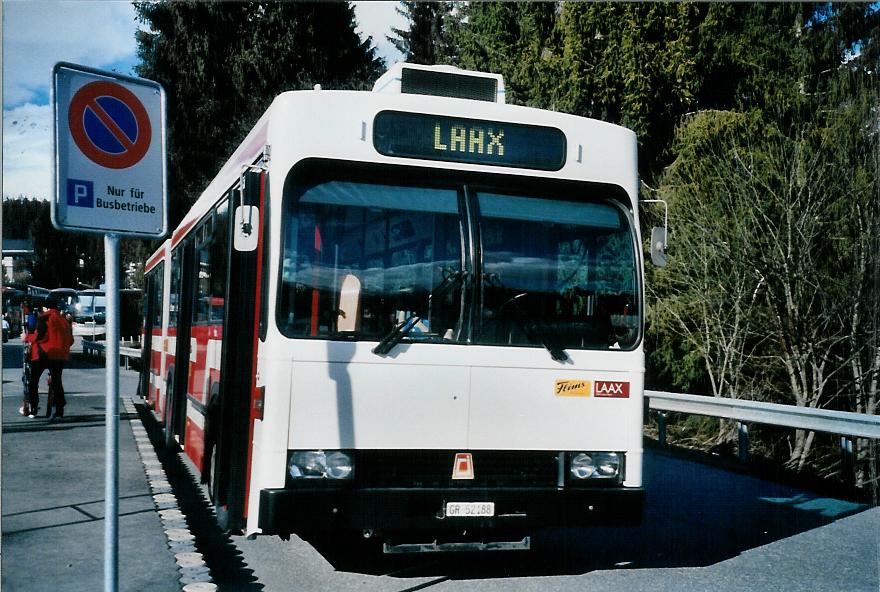 (105'019) - Stuppan, Flims - GR 52'188 - Volvo/R&J (ex VB Biel Nr. 140) am 9. Mrz 2008 in Laax, Murschetg