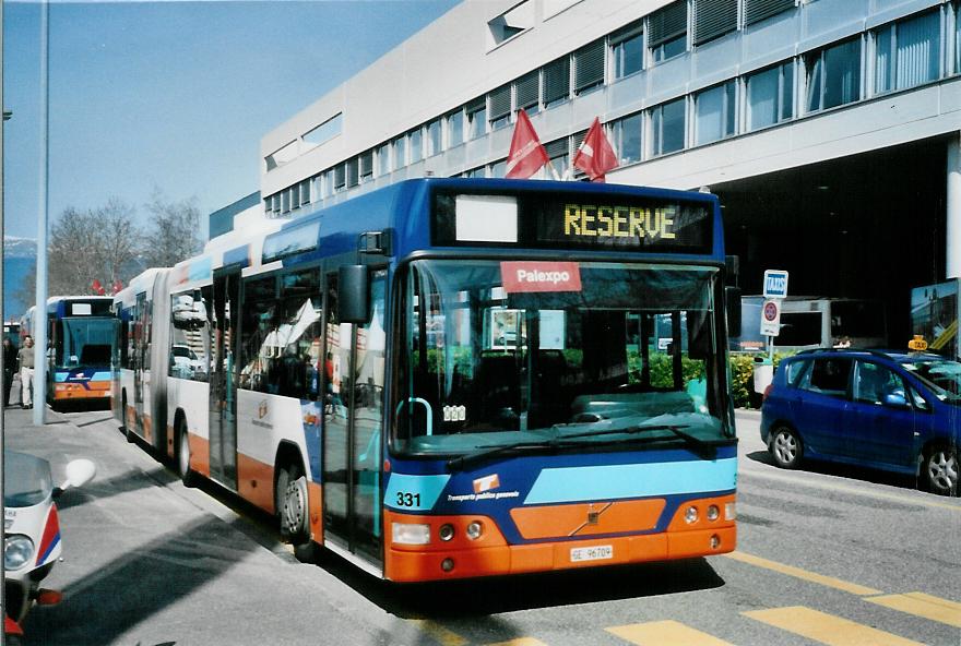 (105'107) - TPG Genve - Nr. 331/GE 96'709 - Volvo am 15. Mrz 2008 in Genve, Palexpo