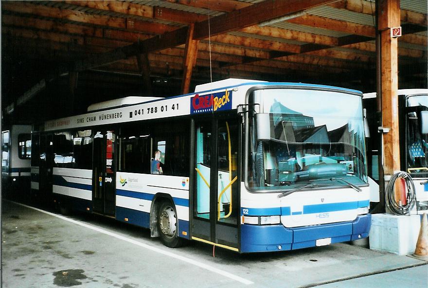 (105'715) - ZVB Zug - Nr. 122/ZG 3382 - Scania/Hess (ex Nr. 22) am 23. Mrz 2008 in Zug, Garage