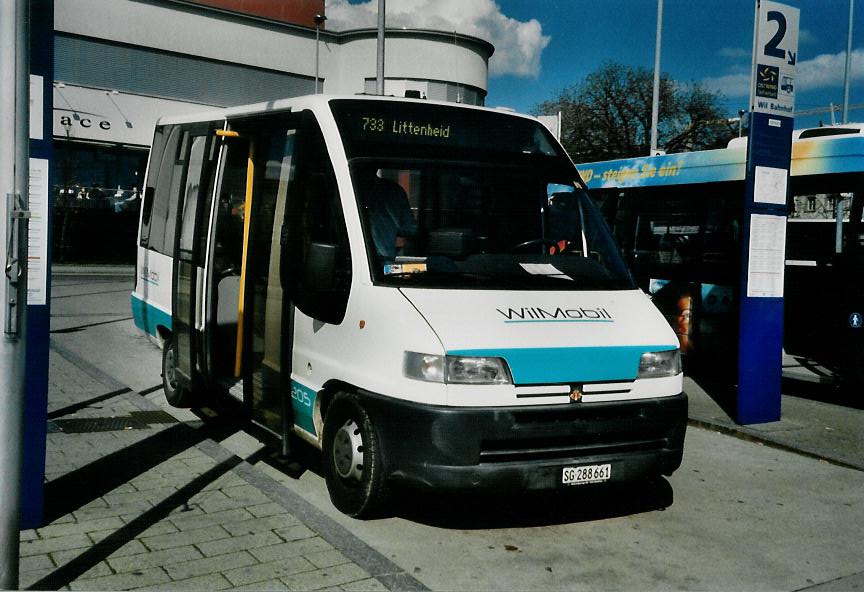 (106'421) - WilMobil, Wil - Nr. 205/SG 288'661 - Peugeot am 13. April 2008 beim Bahnhof Wil