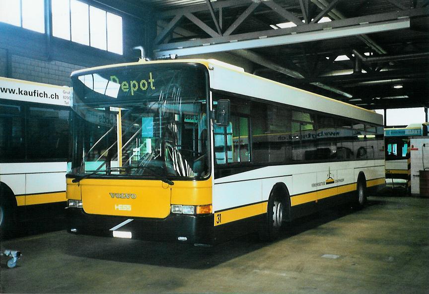 (106'808) - VBSH Schaffhausen - Nr. 31/SH 38'031 - Volvo/Hess am 26. April 2008 in Schaffhausen, Busdepot