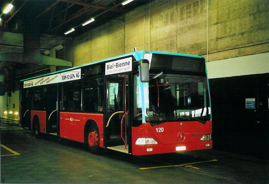 (107'630) - VB Biel - Nr. 120/BE 560'120 - Mercedes am 1. Juni 2008 in Biel, Depot