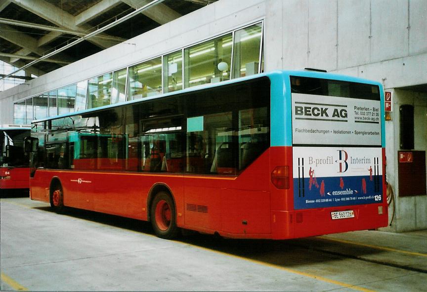 (107'703) - VB Biel - Nr. 126/BE 560'126 - Mercedes am 1. Juni 2008 in Biel, Depot