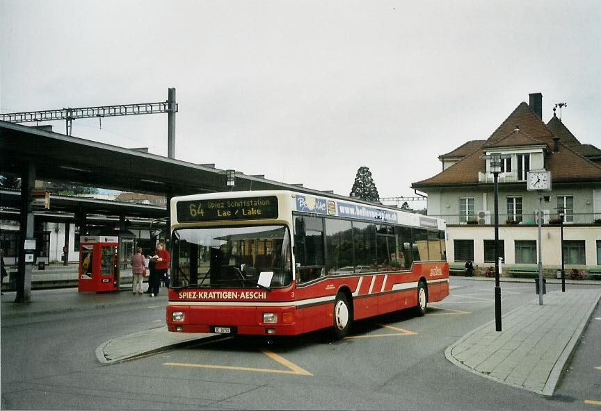 (107'833) - ASKA Aeschi - Nr. 3/BE 26'722 - MAN am 15. Juni 2008 beim Bahnhof Spiez