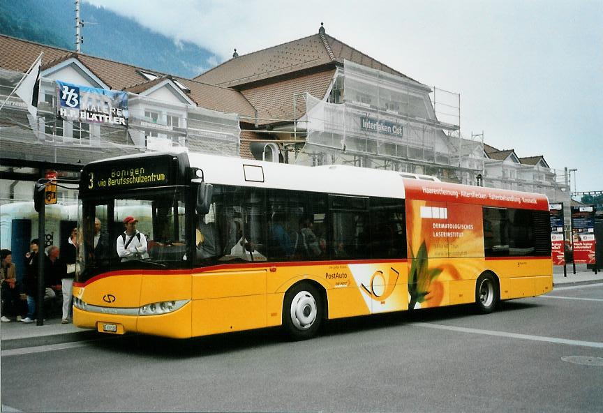 (107'903) - PostAuto Bern - BE 610'539 - Solaris am 15. Juni 2008 beim Bahnhof Interlaken Ost