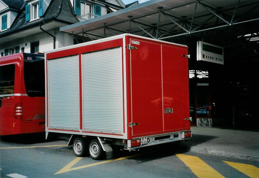 (108'408) - AFA Adelboden - Nr. 6/BE 495'606 - Zbinden Gepckanhnger am 22. Juni 2008 beim Bahnhof Frutigen