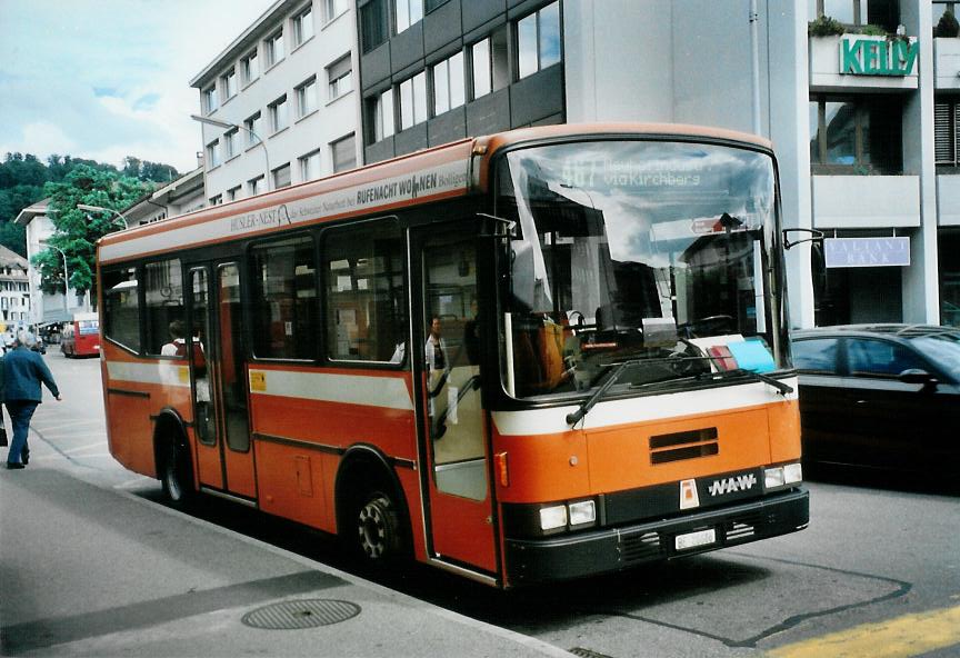 (109'018) - Busland, Burgdorf - Nr. 35/BE 26'686 - NAW/R&J (ex RBS Worblaufen Nr. 81) am 8. Juli 2008 beim Bahnhof Burgdorf