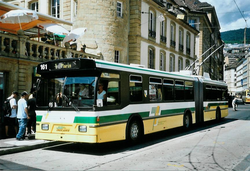 (109'912) - TN Neuchtel - Nr. 161 - FBW/Hess Gelenktrolleybus am 2. August 2008 in Neuchtel, Place Pury